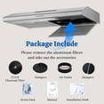 thumbnail image 5 of FIREGAS Range Hood 30 Inch Under Cabinet, Stainless Steel Stove Vent Hood with 260 CFM, 3-Speed Exhaust Fan, Energy-Efficient LED Lights Kitchen Hood, 5 of 9