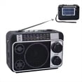 thumbnail image 2 of Radio FM AM SW con Carga Solar, Receptor de Radio, Altavoz Inalámbrico Bluetooth con Linterna LED, Compatible con Tarjeta TF y USB., 2 of 5