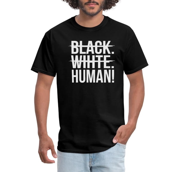 Equality Human Rights Graphic Tee - Black White Human Unity Social Justice Men's T-Shirt - Retro Minimalist Short Sleeve Top