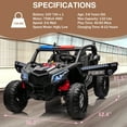 thumbnail image 5 of Eastvita 24V 2-Seater UTV Ride-On Car for Kids, 4WD, 4x75W Motors, Leather Seats, Music, Lights, 5 of 6