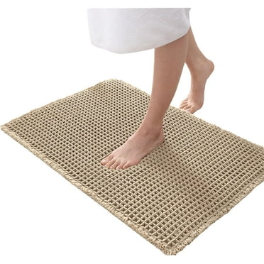Bath Mat Waffle, Upgraded Waffle Runner Rug, Waffle Bath Mat, Waffle Knit Bath Mat, Machine Washable Waffle Bath Mat, Waffle Bath Mat Runner (Brown,2' x 6' /61 * 183cm)