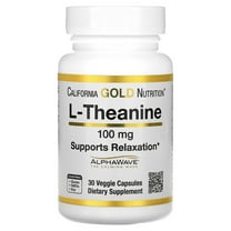 California Gold Nutrition L-Theanine, Featuring AlphaWave, 100 mg, 30 Veggie Capsules