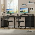 thumbnail image 3 of GIKPAL Bureau d'Ordinateur en Forme de L, Bureau de Jeu Réversible avec Tiroirs, Bureau d'Angle avec Étagères de Rangement et Support pour Moniteur, Bureau de Travail à Domicile, Noir, 3 of 10