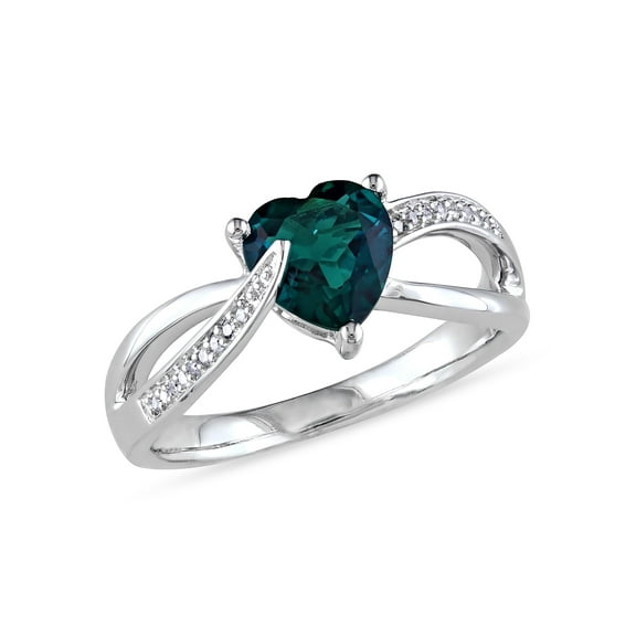Everly Women's Created Emerald Sterling Silver Ring