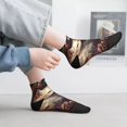 thumbnail image 4 of Salouo Flower Cat Couple Pattern Unisex Middle Tube Socks,Middle-Finger Knee High Socks Over The Calf Tube Stocking Crew Stockings for Women and Men Tube Socks, 4 of 8