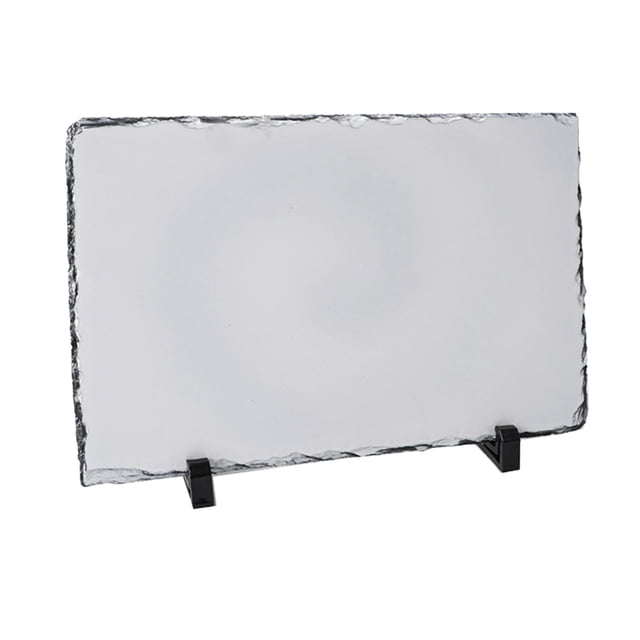 Marco de fotos de piedra de roca de pizarra en blanco de sublimación marco de fotos Rectangular de transferencia de calor con soporte de pantalla para 13x18CM Sunnimix Marco de fotos de pizarra en blanco