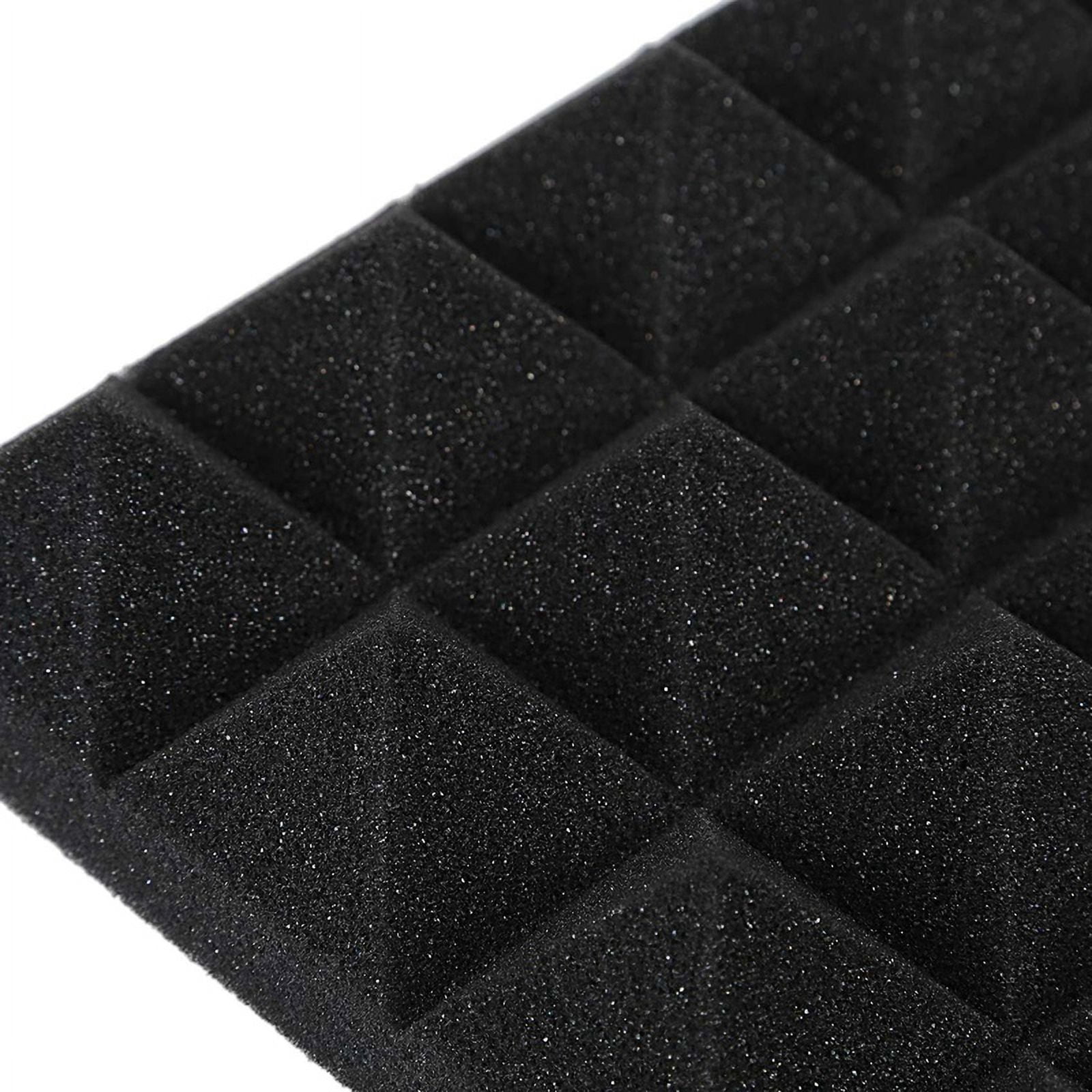 36X Charcoal Acoustic Foam Tiles Soundproofing Foam Panels Studio Sound Padding 2 x 10 x 10 Inch(Black+Blue)