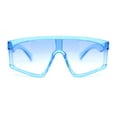 thumbnail image 2 of Kids Child Size Fashionable Flat Top Shield Plastic Pop Sunglasses Blue, 2 of 4