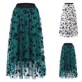 thumbnail image 3 of zuwimk Women's Skirts,Women's Solid Lightweight Flare Midi Pull On Closure Skirt Coffee,4XL, 3 of 5