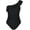 001-black, variant on Mycoco Womens One Piece Swimsuits One Shoulder Ruched Ruffle Monokini Bathing Suits