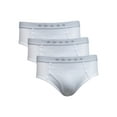 thumbnail image 1 of GBH Mens Cotton Blend Tag-less White Briefs (3-Packs), 1 of 2