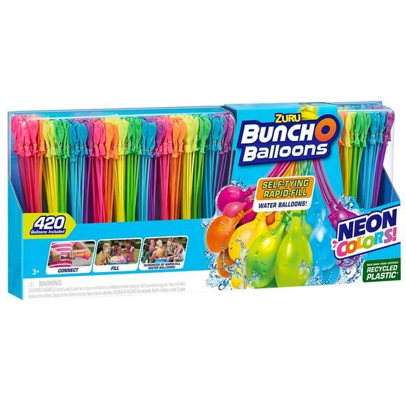 Nrw Zuru Bunch O Balloons Self Sealing 420 NEON Water Balloons NEW IN BOX