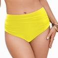 thumbnail image 3 of Ccpelsie Women High Waisted Bikini Bottoms High Cut Triangle Comfortable Swim Shorts Beach Vacation Quick Dry(A01-Yellow,L), 3 of 9