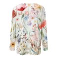 thumbnail image 3 of Mityle Womens Trendy Floral Prints Tops Long Sleeve Tshirts Causal Loose Fit Tees, 3 of 4