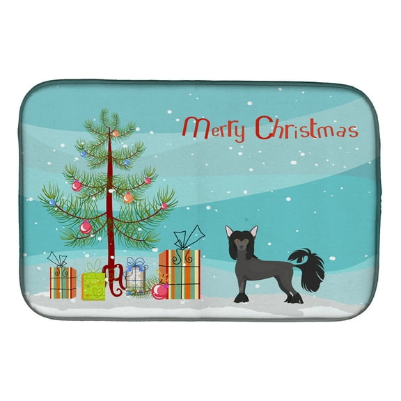 Chinese Crested Christmas Tree Dish Drying Mat