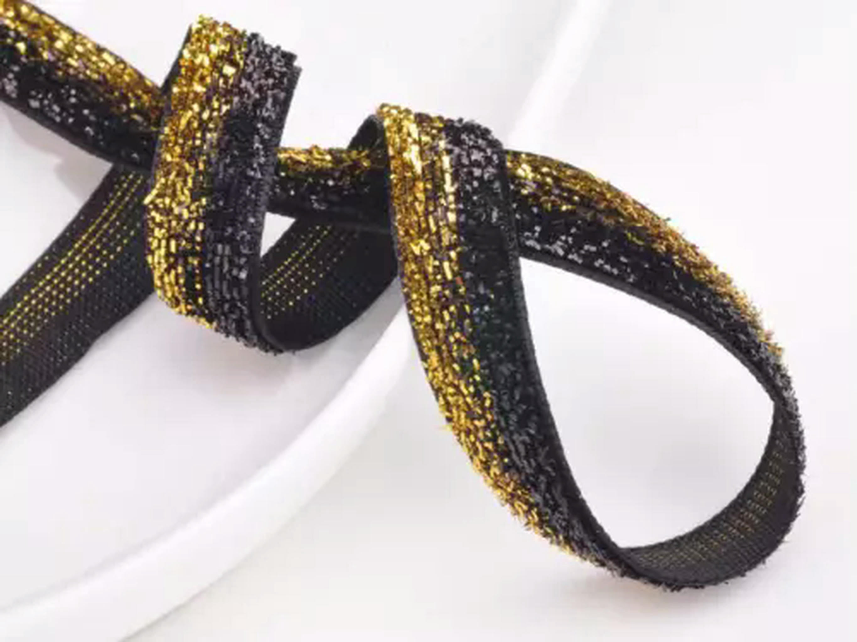 U8MO 10 Yards 3/8" 5/8" 10mm 16mm Glitter Sparkle Velvet Ribbon lot Sewing Trim-Black-3/8"-10 yards