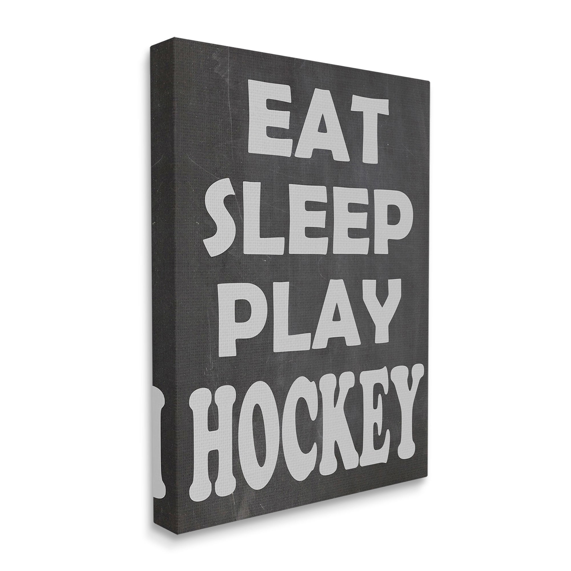 Stupell Industries Eat Sleep Play Hockey Sports Painting Gallery Wrapped Canvas Art Print Wall Art, 16 x 20