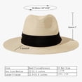 thumbnail image 2 of Lanzom Sombrero enrollable Panamá de paja de ala ancha para mujer Fedora Beach Sun Hat UPF50+, 2 of 5