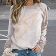 thumbnail image 2 of Colorful Marble Pattern Women's Floral Printed Sweatshirt Long Sleeve Crewneck Casual Loose Vintage Graphic Pullover Tops, 2 of 7
