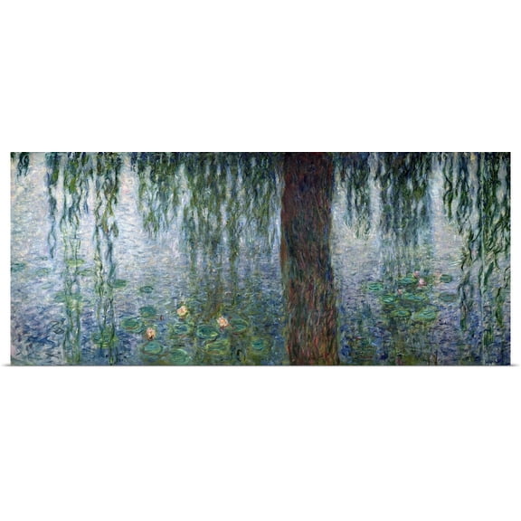 Great BIG Canvas | Rolled Claude Monet Poster Print entitled Waterlilies: Morning with Weeping Willows