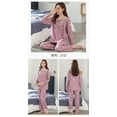 thumbnail image 3 of REDHOTYPE Nouveau Mode Imprimé Floral Femmes Pyjama Bouton Design Manches Longues Coton Pyjama Ensemble Grande Taille, 3 of 3