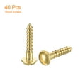 thumbnail image 3 of Uxcell Wood Screws M4 x 20mm Slotted Round Head Brass Self-Tapping Screw WoodWorking Screw 40 Pack, 3 of 6
