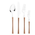 thumbnail image 1 of 1/2/4/5 uds occidental oro conjunto de cubiertos de acero inoxidable cubiertos mango de cuchillo de madera tenedor cuchara manteles Cocina Fivean unisex, 1 of 2