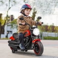 thumbnail image 2 of Costway 6V Kids Electric Motorcycle with Training Wheels LED Headlights Music Board Red, 2 of 10