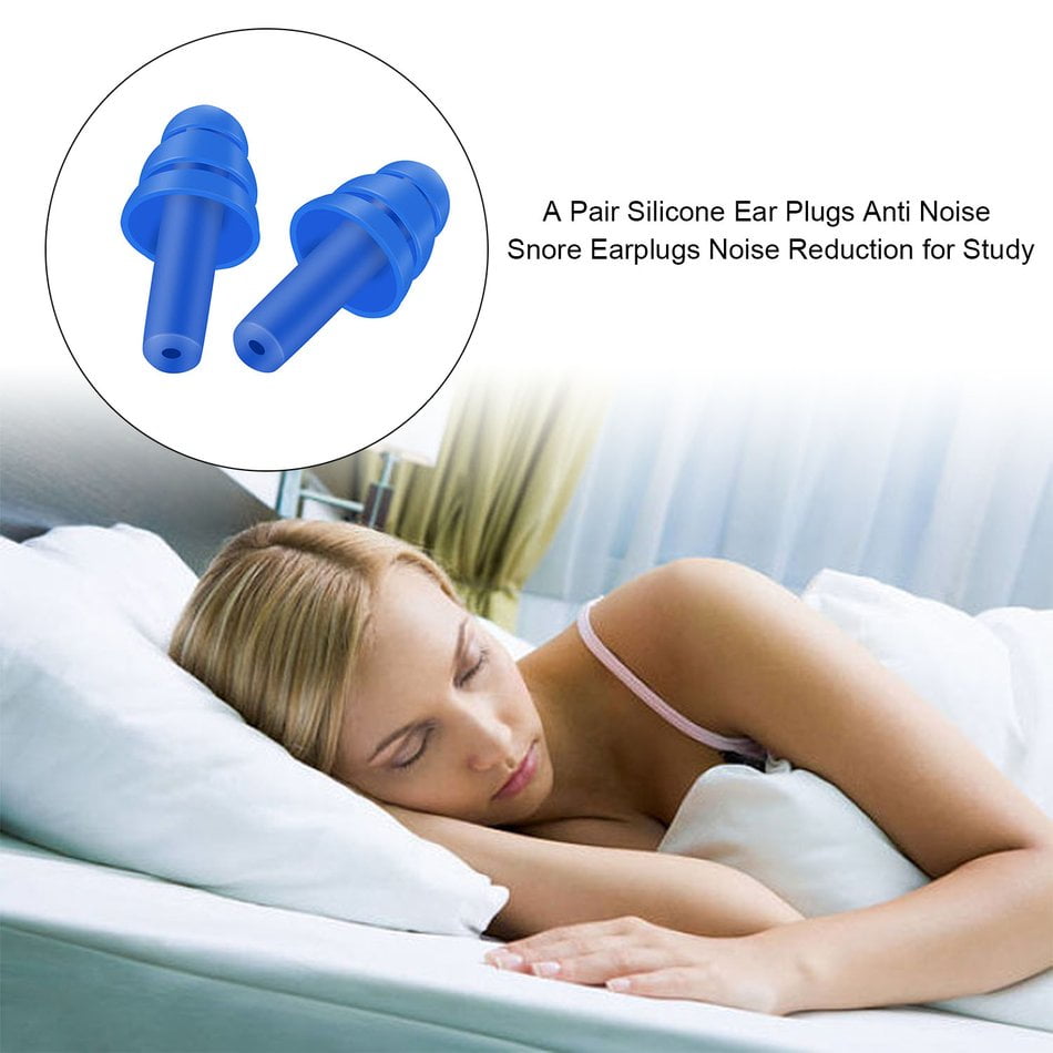 2pair Silicone Ear Plugs Anti Noise Snore Earplugs For Study Sleep-Comfortable 