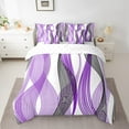 thumbnail image 2 of Erosebridal Lit Géométrique Chic en Sac Taille Simple, Ensemble de Lit Rayures Orchidée, Décor Abstrait, Réversible 7 Pcs, 2 of 5