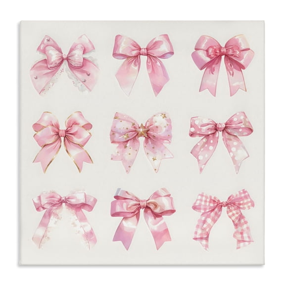 Stupell Industries Ribbon Bow Styles Grouping Canvas Wall Art, design by Creative Studio, 36 x 36