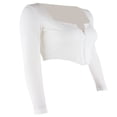 thumbnail image 4 of AMERTEER Women Long Sleeve Zipper Tops Stylish Solid Color Crop Top, 4 of 6