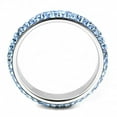 thumbnail image 3 of Luxe Jewelry Designs Stainless Steel Pave Women's Ring with Sea Blue Crystals - Size 5, 3 of 4