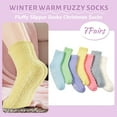 thumbnail image 2 of Zando Cozy Non Slip Socks Womens Warm Fuzzy Socks Super Soft Grip Socks for Women Fluffy Socks with Grippers for Women Hospital Socks Rainbow 7 Pairs, 2 of 5