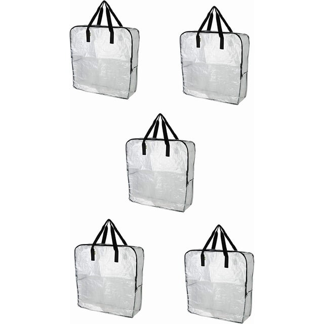 Bolsa de almacenamiento extra grande DIMPA, bolsas transparentes para uso pesado, bolsas de almacenamiento de protección contra la humedad de la polilla (paquete de 5, 25 ½ x8 ¾ x25 ½)