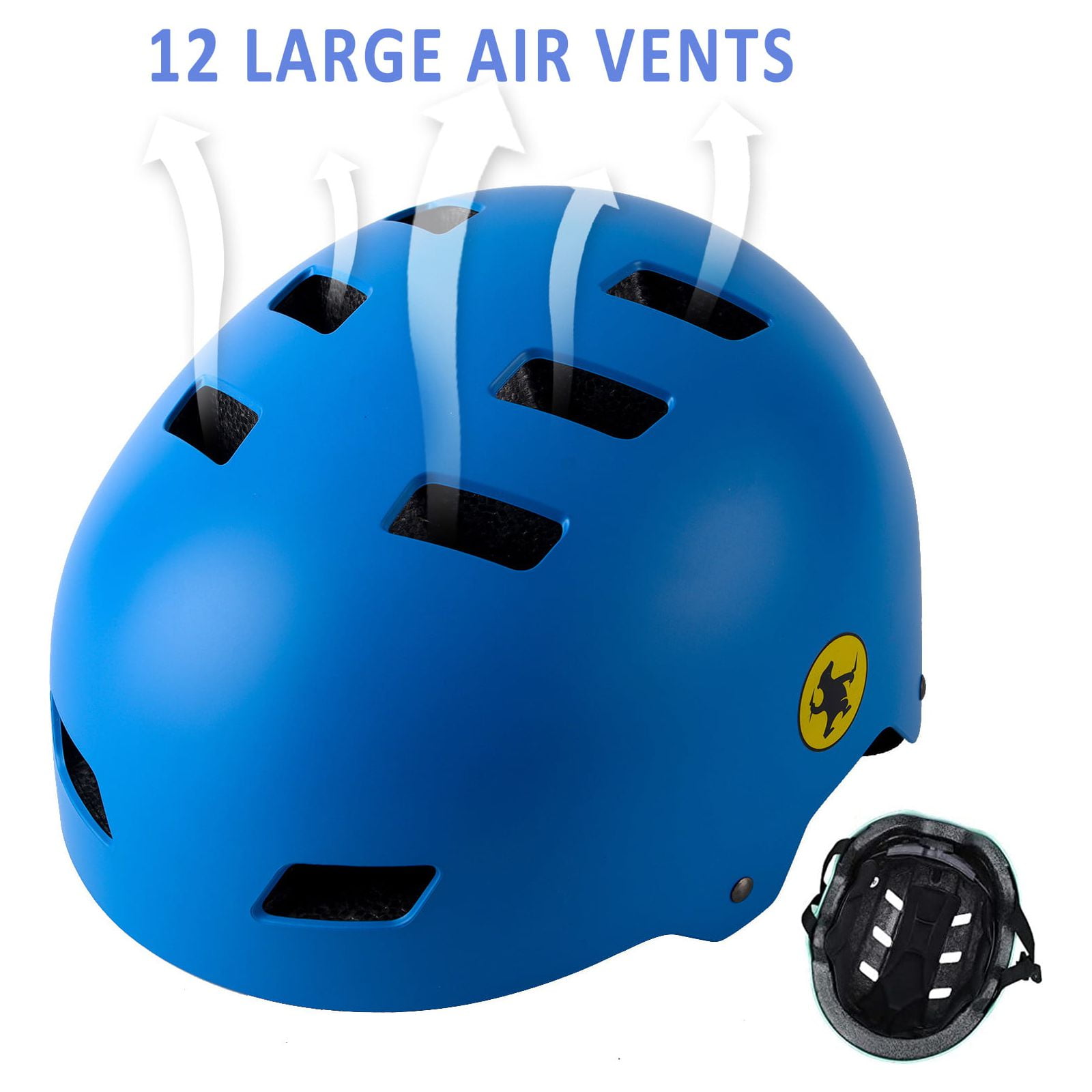 Rongbenyuan Kids Bike Helmet Toddler with Carry Bag, Multi-Sport for Scooter Skating Rollerblading,Blue (48-52cm)