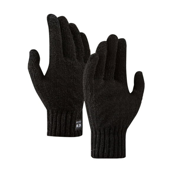 Winter Warm Gloves for Men - Thickened, Windproof, Knitted, Touch Screen Compatible, Outdoor Riding, Cold-Resistant, Multiple Colors