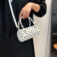 thumbnail image 5 of AJGRHE Polka Dot Crossbody Bags for Women Round Bag Glossy Purses Women Satchel Handbag Cute Bag Casual Shoulder Handbag White1, 5 of 10