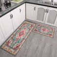 thumbnail image 3 of Bohemian Blue Ethnic Rug Kitchen Rugs and Mats Sets Of 2,Kitchen Decoration Rugs,Rubber Backing Non-Slip Floor Mat for Sink Washable Waterproof Laundry Room Runner Rugs, 3 of 7