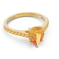 thumbnail image 3 of Diamond-Capitals 2.30 Carat Pear Cut Citrine Gemstone Fancy Engagement Ring for Women Solid 18K Yellow Gold Size 7, 3 of 8