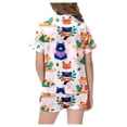thumbnail image 3 of Adorable Printed Girls Pajama Set Short Sleeve Button Up Top and Comfy Shorts for Cozy Home Wear, 3 of 5