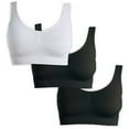 thumbnail image 1 of Gibobby Brasier estraple para mujer Sujetador sin para mujer, corpiño cómodo, Top sin aros, sujetador para dormir, Bralette deportivo para lactancia(Negro,3XL), 1 of 5