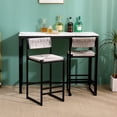 thumbnail image 3 of Modern Bar Stools 2 Piece Set with Footrest, Counter Height Bar Seat with Handmade Paper Rope Crafted Backrest and Cushion, Farmhouse Style Design for Kitchen Island, Bar and Counter, Grey, 3 of 9