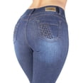thumbnail image 2 of Fashion2Love Women's Juniors Butt Lift Push Up Mid Waist Ripped Distressed Skinny Jeans, 2 of 10