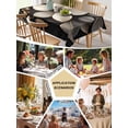 thumbnail image 5 of Gold Black Flower Table Cloth, Blossoming Botanical Prints Leaf Waterproof Tablecloth for Rectangle Tables, Reusable Washable Fabric Table Cover for Restaurant Kitchen Dining Tables 60"x84", 5 of 6