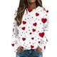 thumbnail image 1 of Gibobby Temperamento Pullover Top Jerséis polares estampados con cuello redondo y sin gorro para las vacaciones de Lady Lover (Rojo, XXL), 1 of 4