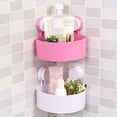thumbnail image 2 of TFixol Bathroom Corner Strong Vacuum Sucker Corner Drain Shelf Storage Rack Plastic Free From No Trace Triangular Shelf Holder ZM, 2 of 6