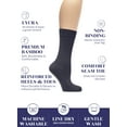 thumbnail image 2 of Hugh Ugoli Women's Bamboo Thin Dress Socks Crew Business Casual, 3 Pairs, Charcoal, Shoe Size: 9-12, 2 of 5