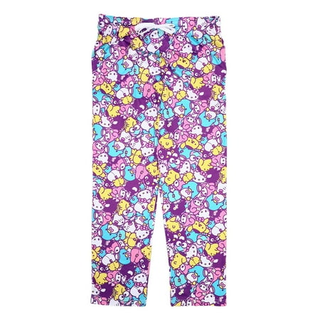 Hello Kitty Friends Multi-Colored AOP Womens Sleep Pajama Pants-Large