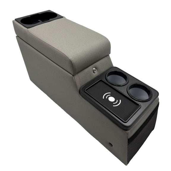 Truck Center Console Truck Seat/Bench Organizer with Wireless Charging and Holder Cups for Jeep CJ5 1976-1983,Jeep CJ7 1976-1986,Jeep Wrangler(YJ) 1987-1995 （Gray）